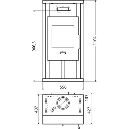 Wamsler Kaminofen Yuna Naturstein Grau 6 KW EEK: A – Bild 3
