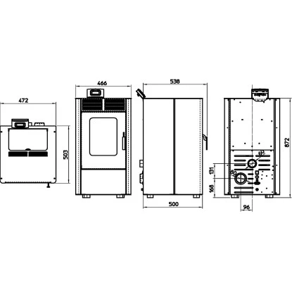 Rowi Pelletofen Modesto Schwarz-Braun 6 KW EEK: A+ – Bild 5