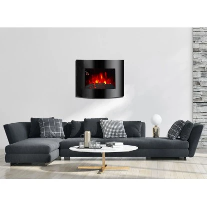 EL Fuego Elektrowandkamin Aarau Oval Schwarz 1,8 KW – Bild 12