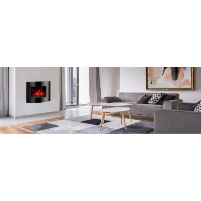 EL Fuego Elektrowandkamin Aarau Oval Schwarz 1,8 KW – Bild 13