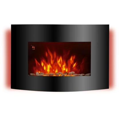 EL Fuego Elektrokamin Zürich Schwarz LED-Beleuchtung Dimmbar 2 KW – Bild 3