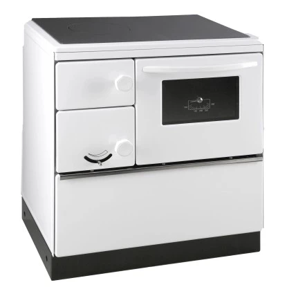 Thorma Dauerbrandherd Ökonom 75 DeLuxe Stahl Weiß Emailliert 7 KW Rechts