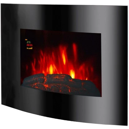 EL Fuego Elektrowandkamin Aarau Oval Schwarz 1,8 KW – Bild 3