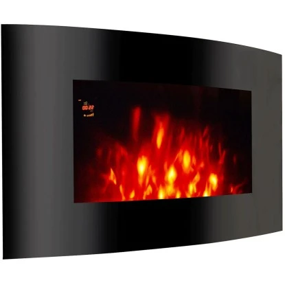 EL Fuego Elektrokamin Zürich Schwarz LED-Beleuchtung Dimmbar 2 KW – Bild 2