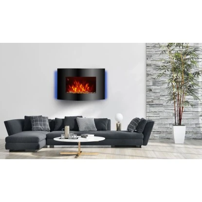 EL Fuego Elektrokamin Zürich Schwarz LED-Beleuchtung Dimmbar 2 KW – Bild 12