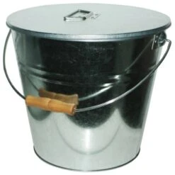 Ascheeimer Mit Deckel, Verzinkt