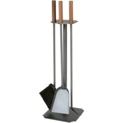 Lienbacher Kamingarnitur 3-teilig Anthrazit Beschichtet