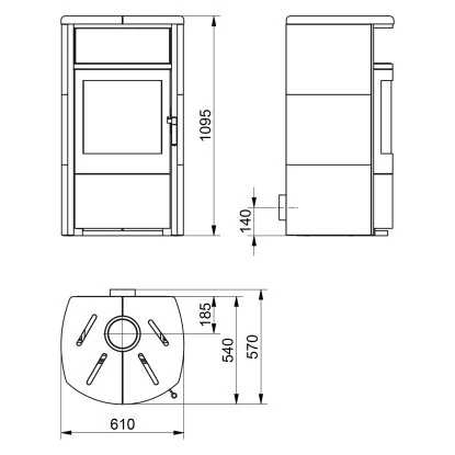 Hark Dauerbrand-Kaminofen Taifun Schwarz Naturstein Grau 8 KW Automatik EEK: A+ – Bild 13