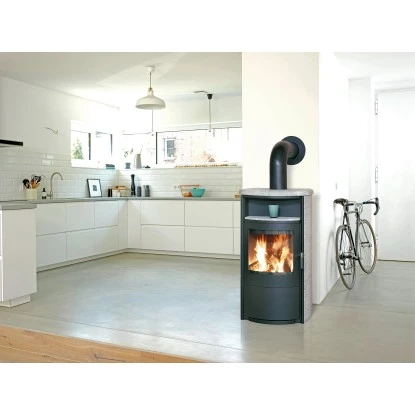 Hark Dauerbrand-Kaminofen Taifun Schwarz Naturstein Grau 8 KW Automatik EEK: A+ – Bild 3