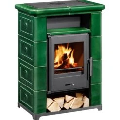 Wamsler Kaminofen Montafon Keramik Grün 7 KW EEK: A+